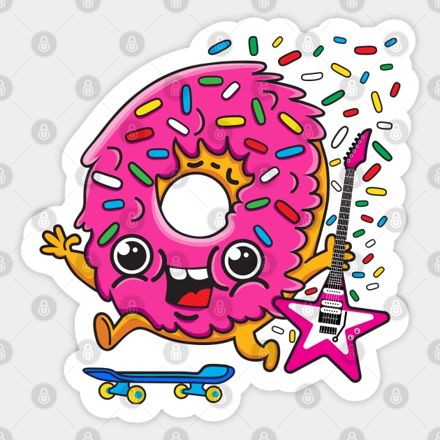 Skater Donut Rocks! Sticker by Plushism